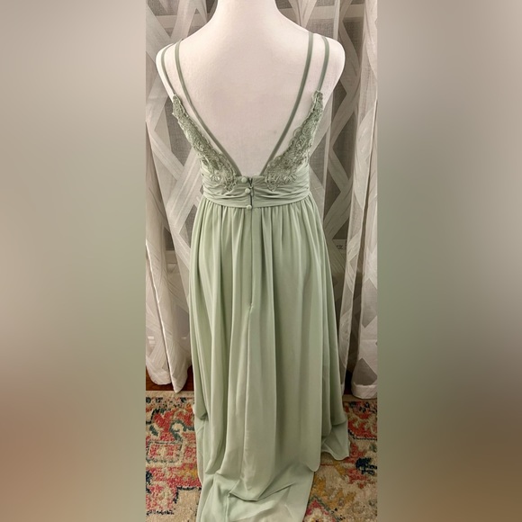 Beautiful Sage Prom Azazie Gown - Picture 3 of 10